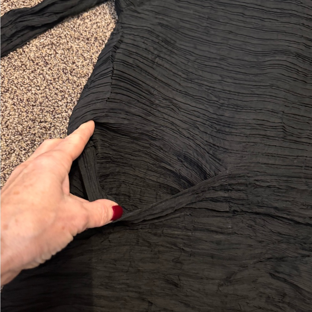 MC OASIS Black Sheer Tunic/Shift Dress Asymmetrical Hem Plus Size XL/1X - Picture 11 of 15